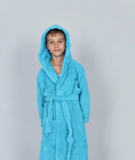Детски халат за баня светлосин