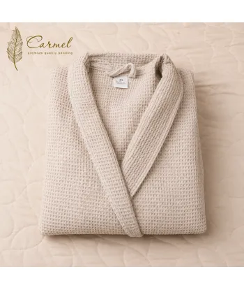 Вафлен халат за баня Carmel мляко с кафе - 100% памук ⭐ Избери луксозни и супер попивни памучни вафлени халати за баня от Pamuk.bg!⭐Поръчайте още сега!  снимка 1